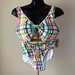 Vibrant Plaid Bikini Set